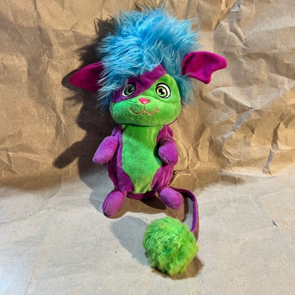 Popples 8in Yikes Plush Toy Purple Green Blue Spin Master 2015 Transformable